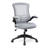 Nautilus Designs Luna Designer High Back Mesh Grey Task Operator Office Chair With Folding Arms and White Shell - BCM/L1302/WH-GY DD
